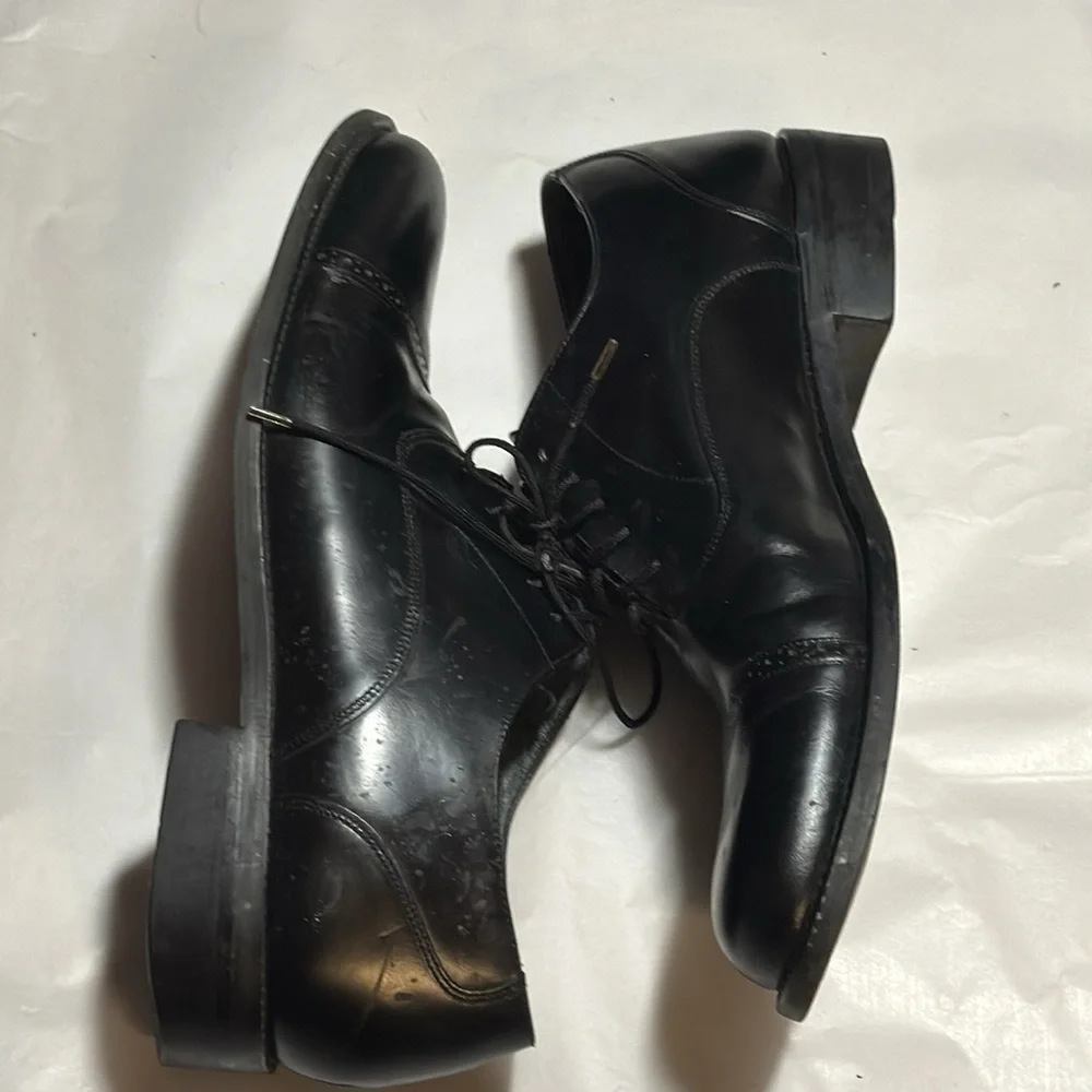 Leather Classics Oxford‎ lace up black men’s shoes Sz 10 AA